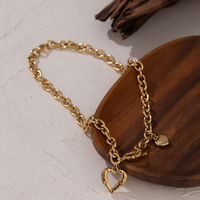 Collier pendentif cœur romantique plaqué or pour femme XY 1512, collier en acier inoxydable pour femme