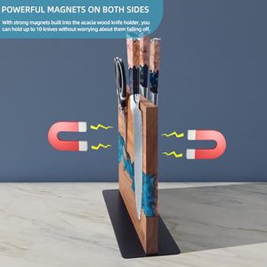 <span class=keywords><strong>Portacoltelli</strong></span> <span class=keywords><strong>Magnetico</strong></span> Bifacciale in Legno di Acacia e Resina Blu, 12 x 10 Pollici - Product Image 3