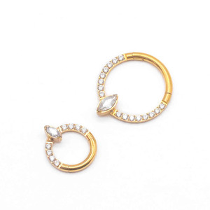 Anillo de Nariz de Acero Inoxidable con Bisagras, Forma de Gota de Agua, Engaste de Bisel, Joyería para Uso Diario DQ00035 - Product Image 4