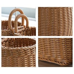 Brotkorb Rattan-Aufbewahrungskörbe für Kinder Handgefertigter Korb Neuartiger Wäschekorb Bambus-Socken 10X10 Seegras 5 Zoll Einzeln 35 Cm - Product Image 2