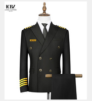 Uniformes de pilote et de personnel de haute qualité personnalisés en gros noir bleu marine pour hommes et femmes vêtements de compagnie aérienne d'aviation
