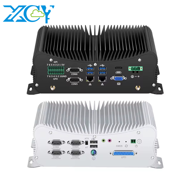 Wide Voltage 9V-36V Rugged Fanless Computer with Intel Core I5 I7 CPU RS232 RS485 GPIO for Harsh Industrial IoT
