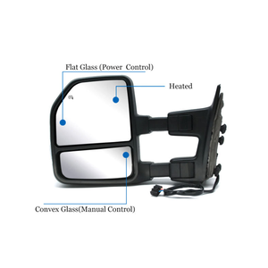 Espejo Lateral de Alta Calidad en Negro ABS+Vidrio para Camionetas F250/F350/F450 Super Duty 2008-2016, Retrovisor Compatible - Product Image 2