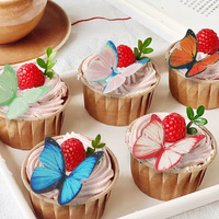 50 pièces papillon gaufrette papier comestible riz papier Cupcake Dessert décor gâteau Toopers gâteau outils gâteau boisson décoration fournitures