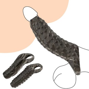 Yeni sıvı silikon çivili prezervatif seks oyuncakları erkekler için büyüt çift kullanımlık horoz Penis kol genişletici flört Penis kollu - Product Image 2