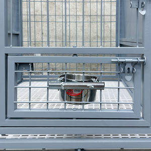 Fournitures pour animaux de compagnie Cage à chien pliable en tuyau de fer ovale de haute qualité 48 pouces Cage de transport empilable pour chien avec roues - Product Image 5