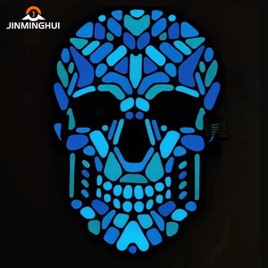万圣节夜总会Cosplay派对定制Logo多功能小丑造型面具声控可变灯光派对面具 - Product Image 4