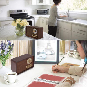 Radio <span class=keywords><strong>FM</strong></span> <span class=keywords><strong>AM</strong></span> Retro de madera, reproductor Mp3 y antena, altavoz incorporado para cocina y sala de estar - Product Image 4