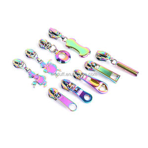 Varios estilos 5 # nylon nuevo Arco Iris Color bolsa accesorios colorido tirador de cremallera/tiradores de cremallera forma personalizada Logo cremallera - Product Image 2