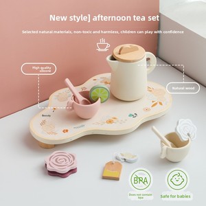 Jeu de thé de l'après-midi pour enfants, modèle de cuisine de simulation à domicile avec théière, pour l'éveil et le développement <span class=keywords><strong>des</strong></span> intérêts, idéal pour l'éducation précoce transfrontalière - Product Image 5