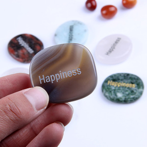 Best Selling Natural Semi Precious Pocket Stones Natural Crystal Engraved <strong>Stone</strong> Word <strong>Stone</strong> - Product Image 1