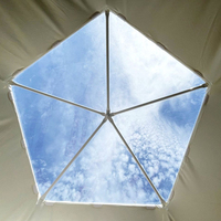 Tente de glamping en PVC pour l'extérieur, dôme géodésique avec salle de bain, résistante aux intempéries toute l'année