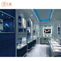 Présentoir à bijoux de haute qualité comptoir personnalisé magasin de détail intérieur verre bijoux vitrine design