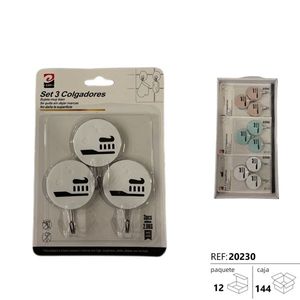 Set 3 Colgadores 2.0kg Wall Hooks For Home Use - Product Image 3