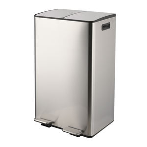 Couvercle à fermeture lente noir doux rester ouvert double deux poubelle à pédale à 2 compartiments peut fournisseur fabricant d'usine - Product Image 5