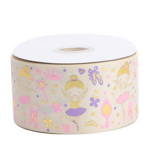 HSDRibbon 3 дюйма 75 мм Hsd-дизайн милая девушка серия фольга напечатанная на корсажной ленте 50 ярдов/рулон 3 цвета - Product Image 3
