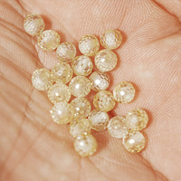Perles rondes en moissanite synthétique Telula, nouvelle forme à facettes, perles de chapelet, couleur noire avec effet de jeu de lumière/feu pour la fabrication de bijoux