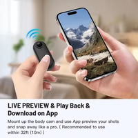 Caméra d'action 4K de taille minuscule avec pince à ressort Support de casque de vlogging portable pour cyclisme moto autres activités sportives