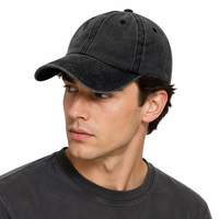 Casquette de baseball souple non structurée en coton délavé style vintage avec logo personnalisé, effet délavé à l'acide, style rétro vieilli, décontractée pour hommes et femmes