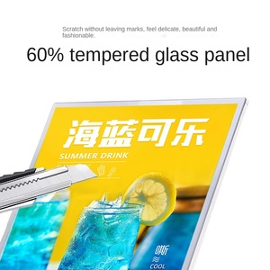 Zzgroup LED Rectangle Verre Trempé Étanche En Métal Cadre Restaurant Tenture Murale Panneau D'affichage Boîte À Lumière Illustration Personnalisée - Product Image 3