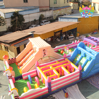 Vente chaude grande maison de rebond gonflable pour adultes défi extérieur parcours d'obstacles aire de jeux pour le plaisir et la forme physique