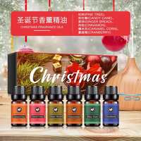 Ensemble d'huiles essentielles de Noël 6 bouteilles d'huiles de parfum de vacances coffret cadeau pour diffuseur senteurs de maison