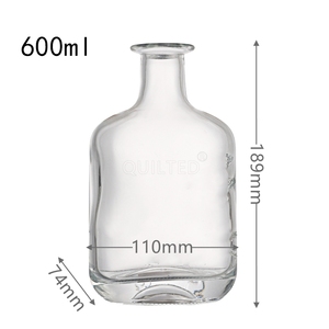 Botellas <span class=keywords><strong>de</strong></span> Vidrio Transparente Redondas y Afiladas <span class=keywords><strong>de</strong></span> 600 ml <span class=keywords><strong>de</strong></span> Capacidad para Whisky, Ginebra, Tequila, Ron, Vodka, con Tapón <span class=keywords><strong>de</strong></span> Corcho, Cristal Blanco - Product Image 1