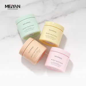 MYPACK light green pink yellow orange color hair butter jars 120ml 180ml 250ml coloured pet cosmetic jars with lids