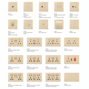 Chất lượng cao PC Bảng điều chỉnh A6 loạt Đức tiêu chuẩn tường Ổ cắm ổ cắm điện interruptor công tắc đèn và ổ cắm - Product Image 4