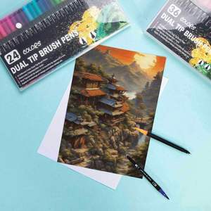 Lot de 120 marqueurs double embout à pointe fine et pinceau, non toxiques, pour enfants et adultes, pour peinture artistique et aquarelle - Product Image 5