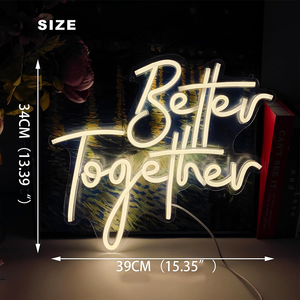 Letrero de Pared LED de Neón Personalizado al por Mayor con Texto Original de Better Together, para Dormitorio, Sala de Estar, Regalo para Amigos, Acrílico Personalizable - Product Image 5