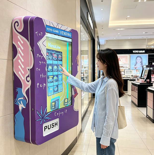 Small Wall Mounted Vending Machine Touchscreen Slim Automatic Mini Wall-mounted Vending Machine with Drop Mechanism Card Reader