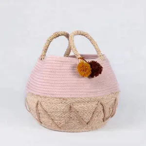 花式礼物可爱复活节儿童玩具绒球棉绳手柄可折叠海草水葫芦廉价洗衣篮