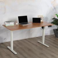 Bureau debout moderne et durable, réglable en hauteur électriquement par un seul moteur, en fer et bois, capacité de charge de 70 kg, usage commercial, fixation murale