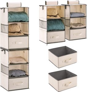 New 6-Kệ Treo Tủ Quần Áo Tổ Chức 2 Ngăn Kéo Có Thể Gập Lại Vải Lưu Trữ Kệ Quần Áo Đồ Lặt Vặt Tủ Quần Áo - Product Image 2