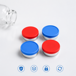 Medical Two-Tone Red & Blue Easy Tear Flip Off Lids for Peptide Biotech Lab Glass Xilin Vial Specimen Classification Storage - Product Image 1