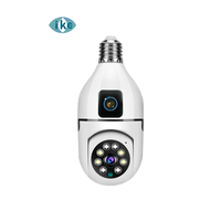 Caméra ampoule WiFi sans fil V380pro à double objectif 6MP, panoramique 360°, sécurité domestique, vision nocturne, garantie 1 an