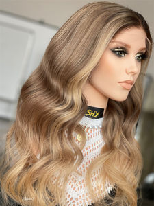 Peluca de cabello humano de alta calidad Peluca con malla frontal Cabello brasileño Color del cliente Parte media Nudo pequeño para mujeres - Product Image 2