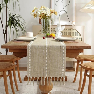 Square Embroidered Luxury Cotton Waterproof Disposable Solid <b>Table</b> Runner Cloth Very Suitable for Home Holiday Decoration - Product Image 1