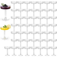 Verres à Martini jetables en plastique 5 oz, style vintage côtelé, pour cocktails, desserts et parfaits, idéaux pour les mariages et les fêtes