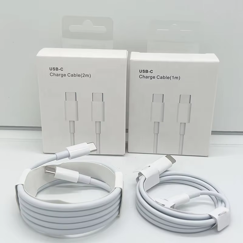 Cable USB-C a USB-C blanco + empaque