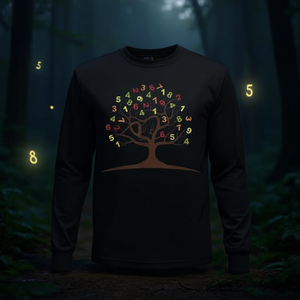 T-shirt promotionnel à manches longues avec motif arbre des chiffres, astrologie et horoscope pour numérophiles - Product Image 3