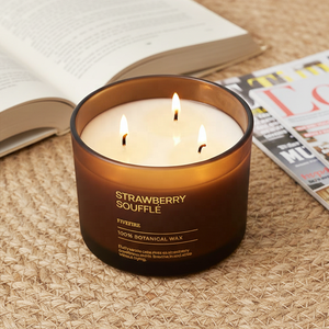 FIVEFIRE Candela Profumata in Cera di Soia 100% Organica con 3 Stoppini, Vaso in Vetro Marrone Effetto Cemento, Coperchio in Metallo, Etichetta Privata, Lusso, Regalo, Vendita all'Ingrosso - Product Image 2