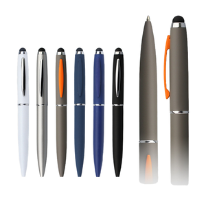 促销促销金属圆珠笔，带触摸屏触控笔，用于商务礼品定制徽标金属橡胶软 - Product Image 1