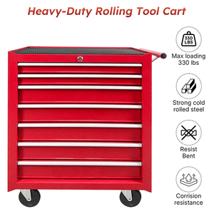 Carrito de Herramientas Multifuncional con Cerradura, Caja de Herramientas Rodante de 7 Cajones, Gabinete de Herramientas para Taller, Garaje, Almacén - Product Image 4