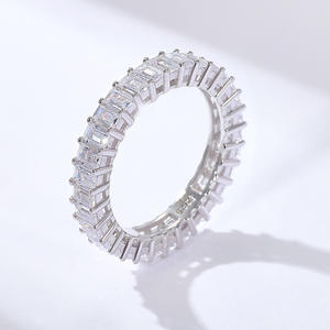 Gümüş zirkon düğün nişan sonsuzluk Band seti kafa parti hediye istifleme tek Sded altın anneler bantları - Product Image 3