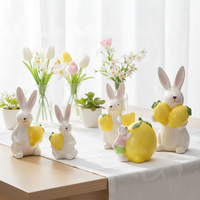 Keramik Art Deco Niedliche Osterhasen-Figuren Keramik-Hasen-Kunsthandwerk für Osterdekorationen