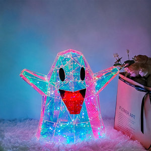 ของตกแต่งงานปาร์ตี้อื่นๆ3D ไฟ LED <span class=keywords><strong>ผี</strong></span>ตกแต่งงานปาร์ตี้ฮาโลวีนเรืองแสงสว่างขึ้น<span class=keywords><strong>ผี</strong></span>ที่มีลิ้นสีแดง - Product Image 2