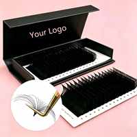 Extensions de cils Neelash multicouches, style naturel, faciles à éventailer, noir mat, faites à la main, sans cruauté, usage professionnel, personnalisables