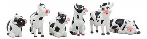 Juego de 6 Figuras de Resina de Vacas, Figuras de Vacas Bovinas Lindas y Extravagantes, Coleccionables de Animales de Granja, Praderas Rurales - Product Image 3